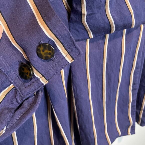 Topshop NWT Striped Faux Wrap Long Sleeve Top - size 4 - Picture 2 of 7